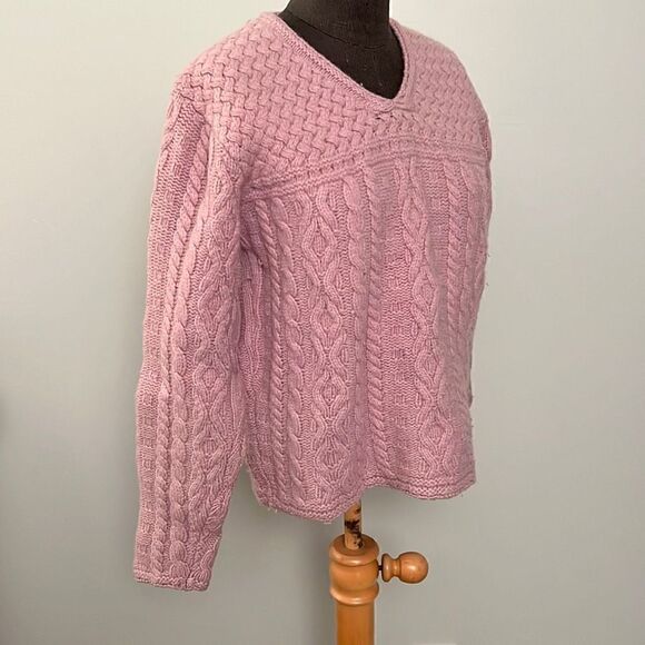 EMS Women's Lavender Knitted Woven and Patterned Sweater - Picture 4 of 5